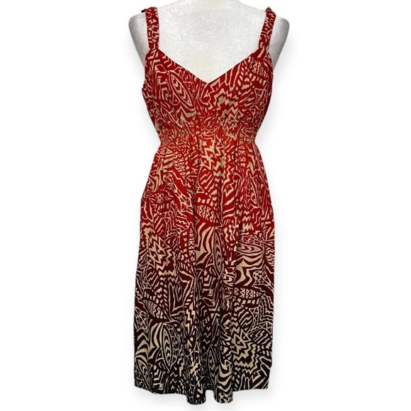 Jones New York Dresses & Skirts - Jones New York Sport Women's Midi Dress Red Black Geometric Size 12 Smock Waist